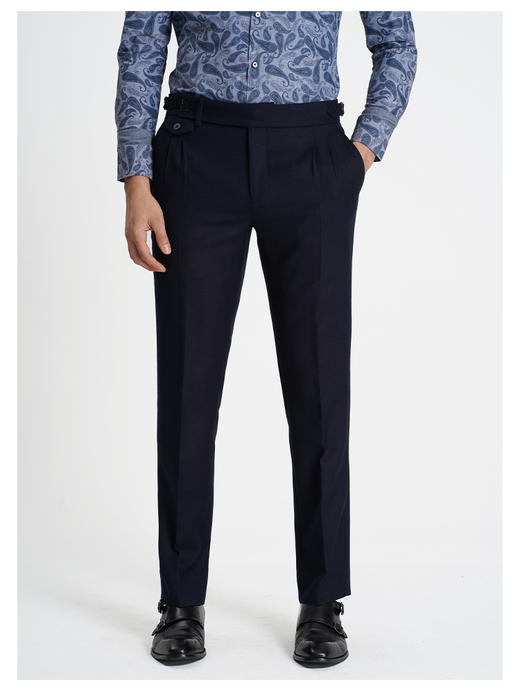 callisto藏青色绵羊毛西裤 商品图2