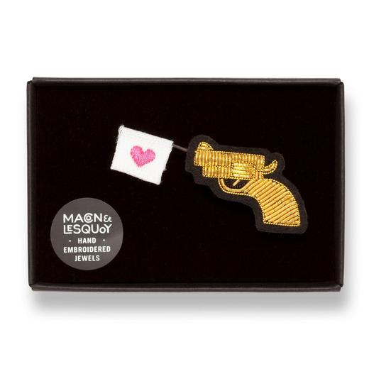 订购8周到｜Macon & Lesquoy-Hold-Up-爱心突击 金属丝线 刺绣 胸针［法国设计师］ 商品图3