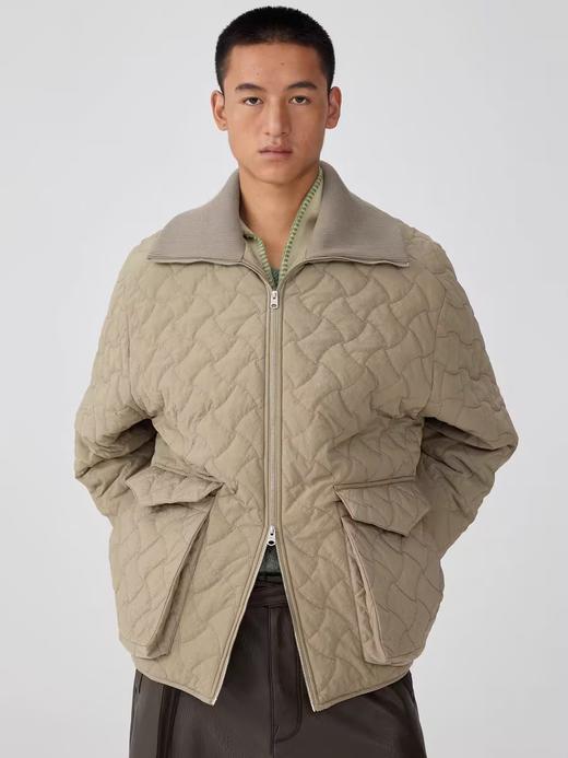 Simple Project/Y24264/罗纹领编织感绗缝棉服 商品图1