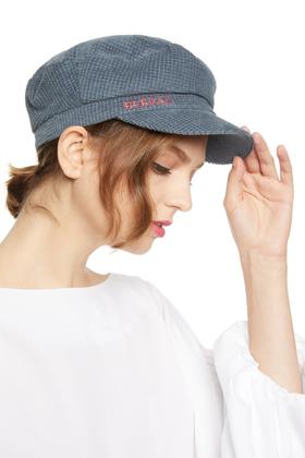 AVA 灰蓝色字母刺绣报童帽 7795