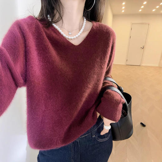 绵云绒雪 堪比羊绒！100羊毛拉绒无缝一体毛衣女简约针织！ 商品图2