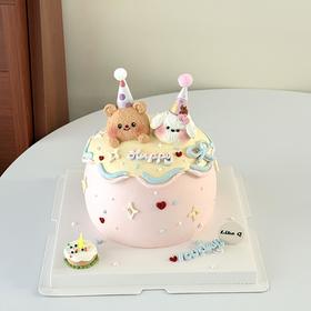【奶油小熊小狗】叮当CAKE爆款生日蛋糕-鲜果奶油蛋糕