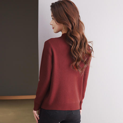 CC-MY-9331加绒厚款打底衫女士秋冬季一体绒2024新款半高领宽松毛衣 商品图3