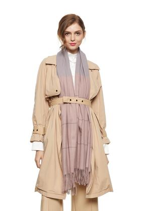 AVA 拼色格纹流苏围巾 7984