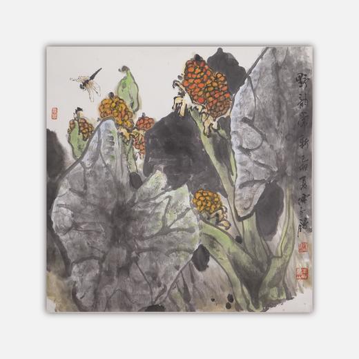 陈永锵国画69x69CM《野韵常新》一4.28平尺手绘纸本宣纸国画作品[原作编号GH0257] 商品图0