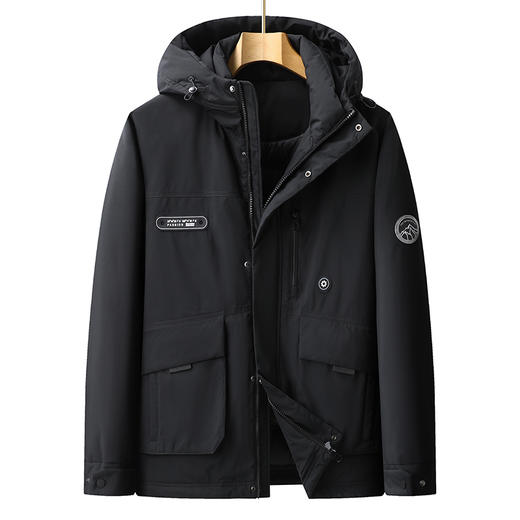 【特大码】【新款DPX】大依优型大码潮款工装连帽羽绒服鸭绒外套休闲胖子大码男休闲宽松加肥加大上衣300斤 商品图9