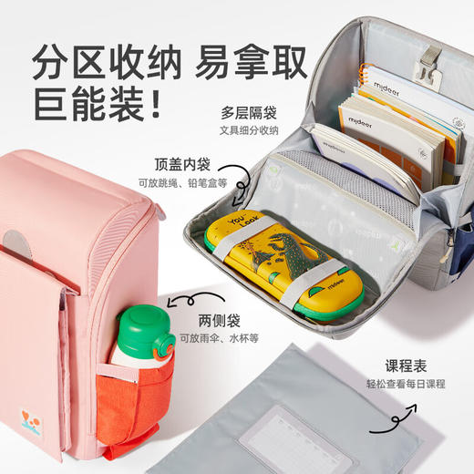 mideerMD63813D环腰背负功能书包-樱花粉 商品图2