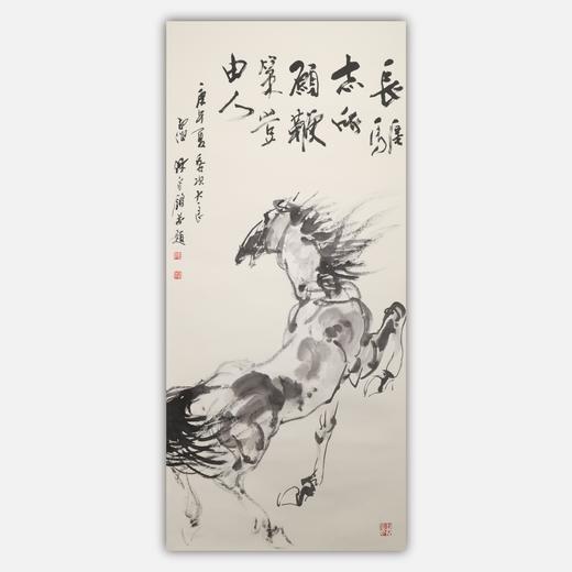 陈永锵国画143x64CM《马》一8平尺手绘纸本宣纸国画作品[原作编号GH0385] 商品图0
