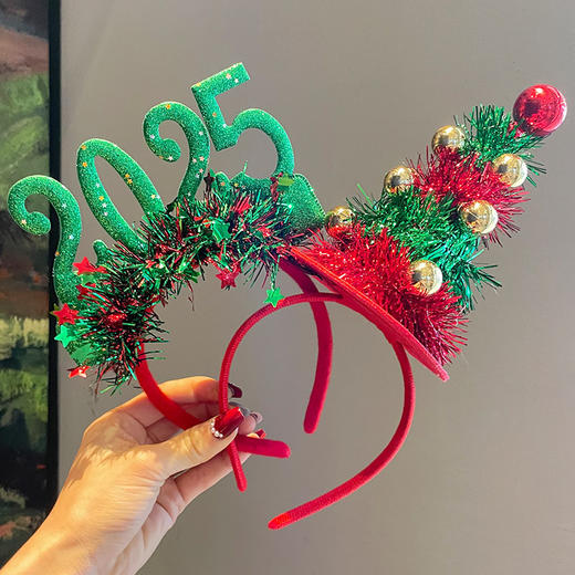 【元旦装饰】2025发箍 跨年晚会装饰品 头扣圣诞头箍 活动装扮新年发饰品 商品图3