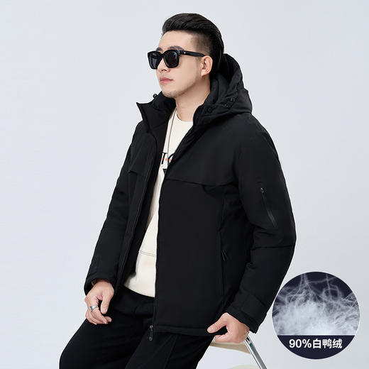 【新款DMH】大依优型大码连帽羽绒服鸭绒保暖加肥加大上衣男士冬季外套胖子 商品图3