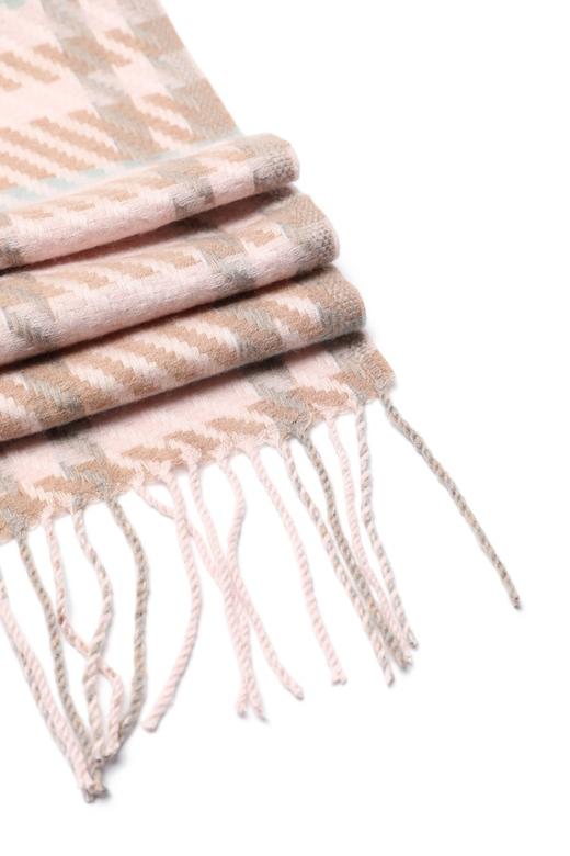 AVA 粉色格纹流苏围巾 8079 商品图3