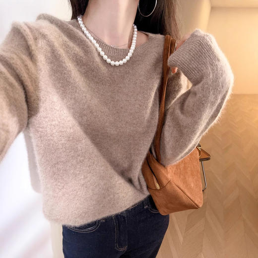 绵云绒雪 堪比羊绒！100羊毛拉绒无缝一体毛衣女简约针织！ 商品图3