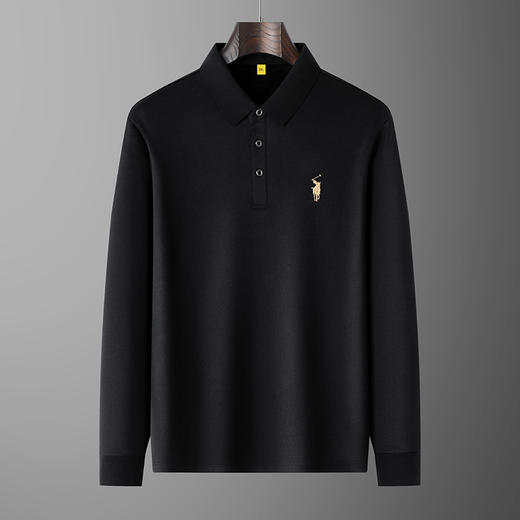 【加绒】【新款DG】大依优型大码加绒长袖Polo衫翻领男装加肥加大体恤大号上衣胖子 商品图8