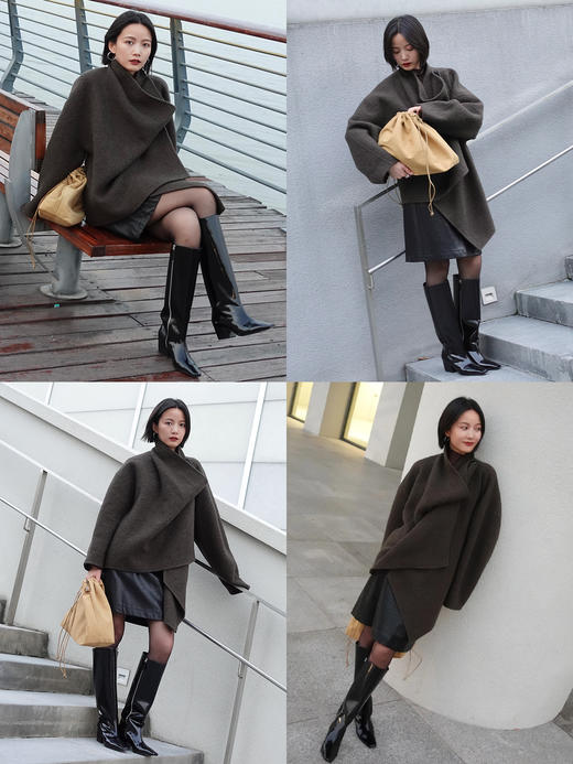 HIDEMI 【董生活同款】经典方尖头系列切尔西厚底方跟长靴马靴 商品图4