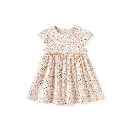 英氏女童连衣裙夏季短袖纯棉甜美女宝宝A字裙2025新款碎花裙 商品图4