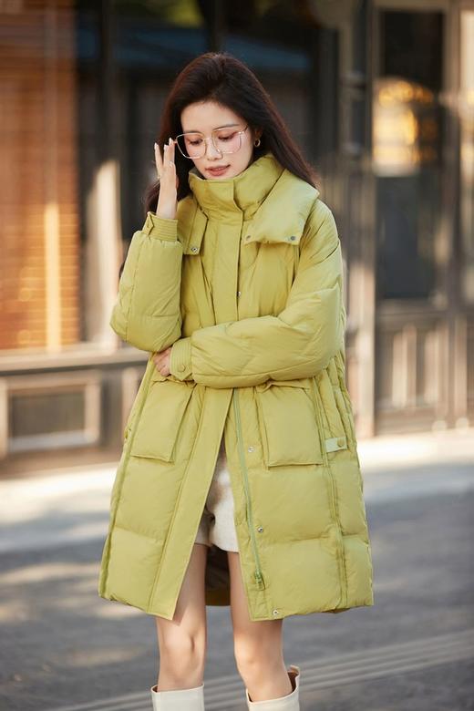 Le Malene 绿色长款鸭绒外套 19485 商品图0