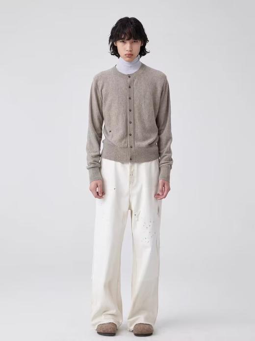 Simple Project/K242300/白色泼墨双膝牛仔裤 商品图3