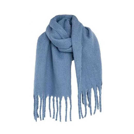 【柔软舒适，百搭时尚】量身打造的纯色雾霾蓝围巾，让你在冬日里感受到高品质原料的温暖。可爱学生，优雅白领，都适用。长白山境内，安逸自然；穿上围脖，仿佛身临其境！ 商品图4