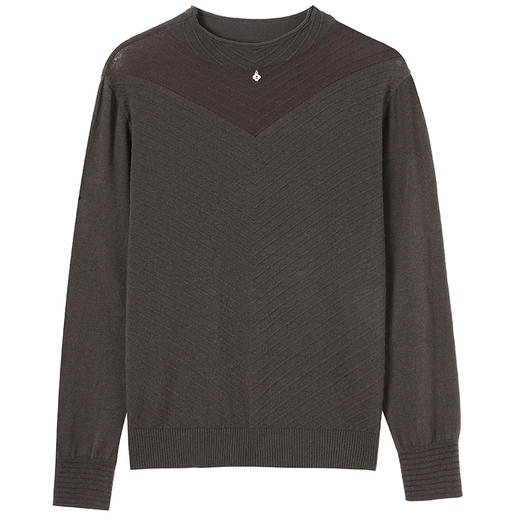 CC-tbrk-6899微透薄款镂空网纱羊毛针织长袖t恤2024秋新款短款百搭显瘦打底衫 商品图4