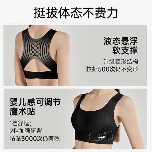 T2-💗【A-E杯】【背背挺】【全罩圆润款，不显小】液态悬浮软支撑 婴儿感可调节魔术贴提拉塑形   提拉美背 [提拉系列] 商品图3