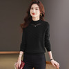 CC-MY-9332女士一体绒打底衫秋冬季新款加绒厚款半高领网纱洋气毛衣 商品缩略图3