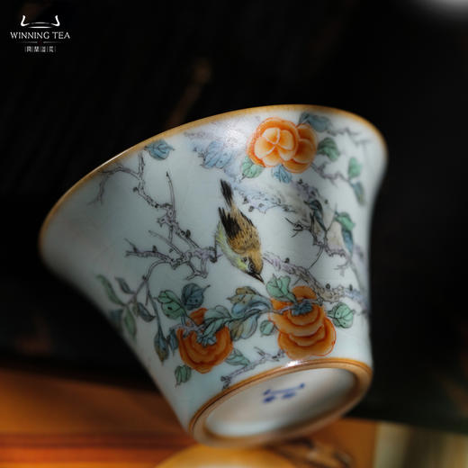 问鼎汝瓷鼎峰系列天青癸卯马蹄杯（柿柿秋鸣） 商品图1