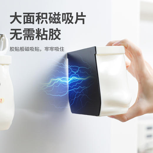【冰箱磁吸，多功能装饰收纳盒】新磁吸收纳 盒冰箱侧门收纳置物架 家用厨房保鲜膜储物壁挂式收纳盒-QQ 商品图2