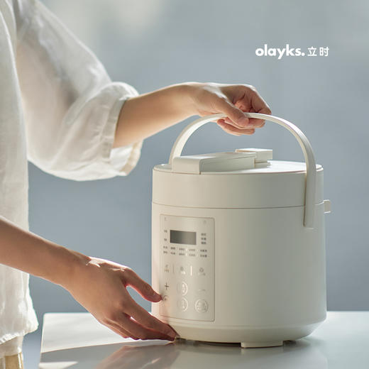 olayks立时 电压力锅小型2L电高压锅1-3人多功能菜单智能调压高压焖煮开盖收汁不粘内胆迷你压力电饭锅 【钢胆】2L/3L 商品图1