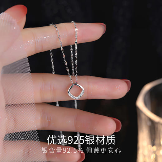 Winy925纯银菱角项链轻奢小众设计高级感菱形吊坠送女友送闺蜜节日生日礼物 商品图3