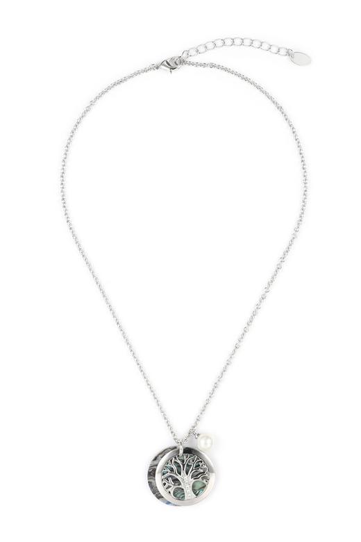 Time Made 双层几何锆石吊坠项链 8001 商品图1