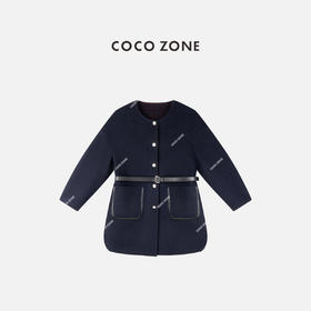 COCO ZONE 秋冬圆领气质单排扣长袖毛呢外套CC2C2254