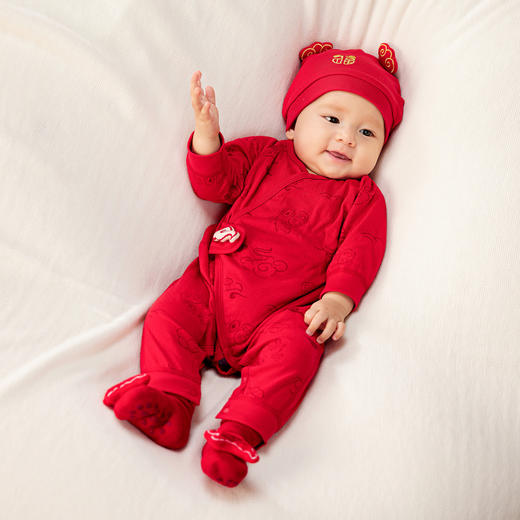 【新年季】迷你巴拉男女童纯棉连体衣宝宝国风拜年爬服联名款 商品图2