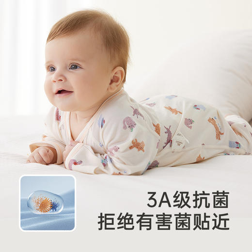 【商场同款】英氏婴儿衣服牛奶丝抗菌连体衣四季宝宝爬服2025新款 商品图2