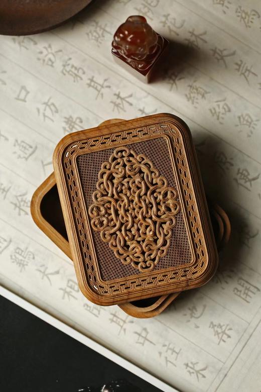 吉祥如意°金丝楠文盒 商品图4