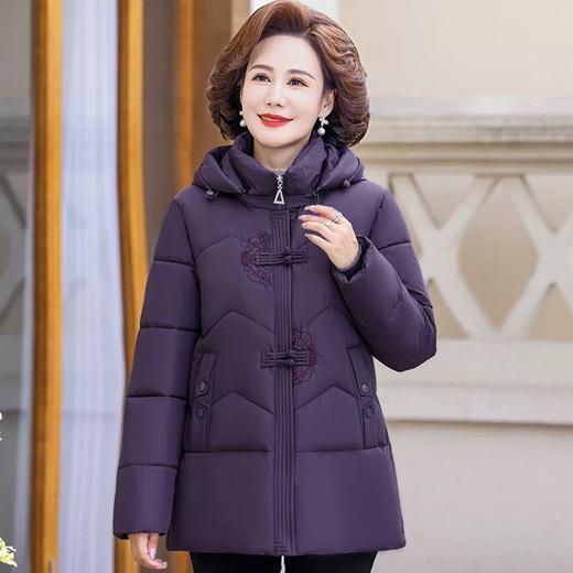 中老年人中长款羽绒棉衣女2024年婆婆妈妈款大码加厚保暖棉服外套 商品图1