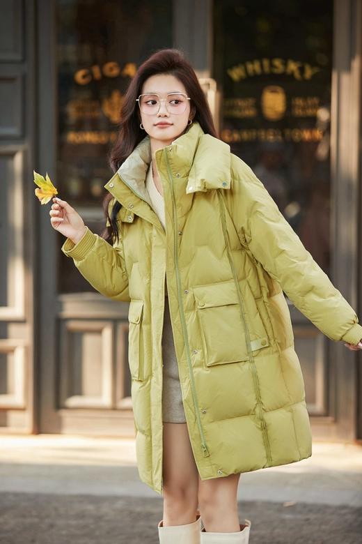 Le Malene 绿色长款鸭绒外套 19485 商品图8