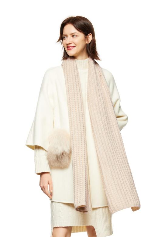 AVA 奶油色针织保暖围巾 8080 商品图0