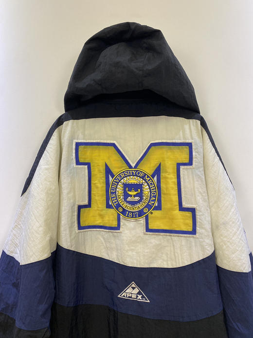 90年代 Vintage APEX ONE NCAA 美国大学体育协会 密西根大学 香港制 棉服 夹棉外套_CTJK(L-XL) 商品图1