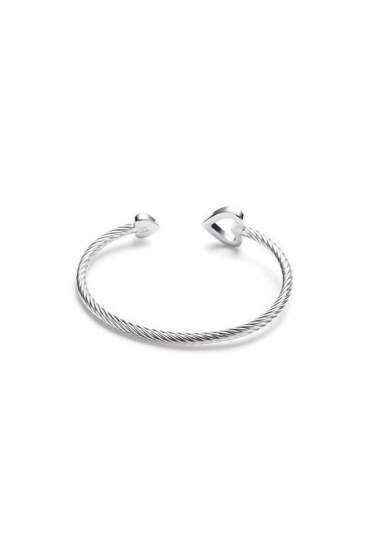 DEDE迪迪 爱心锆石银色开口手镯 8003 商品图2