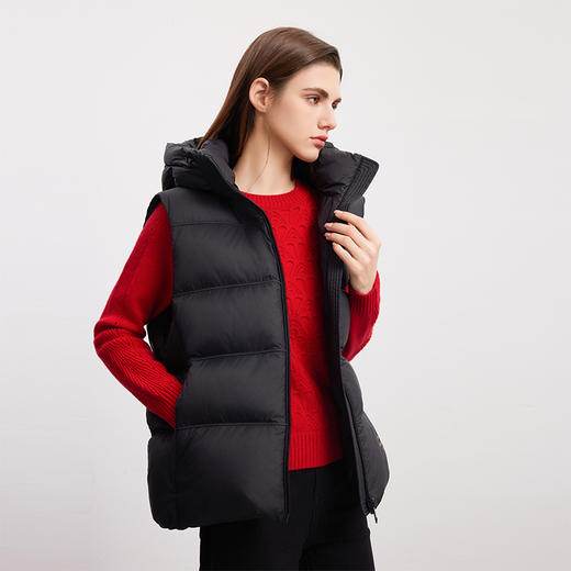 【无袖连帽羽绒马甲】24年秋冬新品女士90白鹅绒无袖加厚保暖背心款外套 商品图3