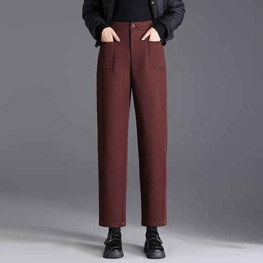 MYX-CY-8869-L简约宽松显瘦休闲直筒裤24年秋冬款通勤高腰九分裤修身遮胯锥形裤 商品图7
