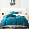 莱生活  全棉贡缎四件套-孔雀蓝/银空灰  200*230cm 商品缩略图0