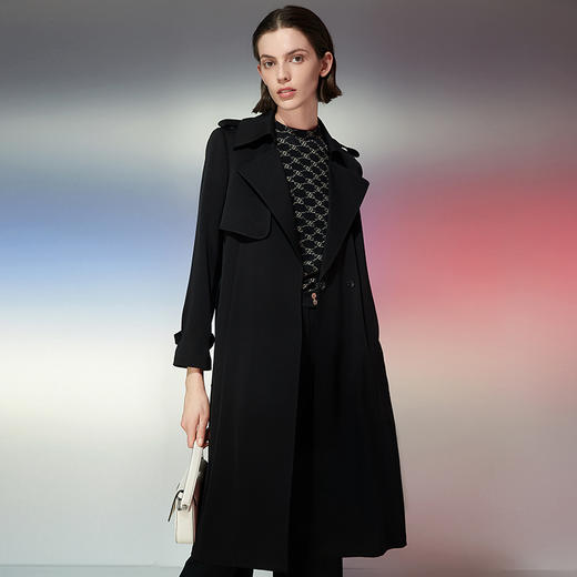 EITIE爱特爱春季新款酷感经典通勤长款风衣外套7704402 商品图1