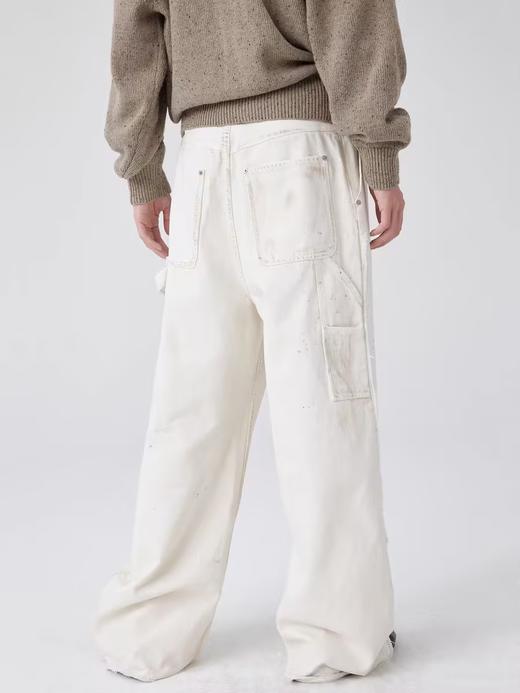 Simple Project/K242300/白色泼墨双膝牛仔裤 商品图2