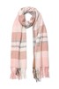 AVA 粉色格纹流苏围巾 8081 商品缩略图1