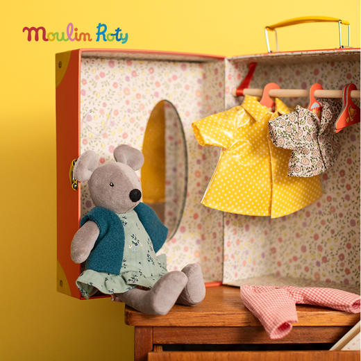 Moulin Roty 巴黎女孩布兰奇小姐 换装玩偶 手提箱 适合2岁+ 精致便携 巴黎女孩系列 法国品牌-642564 商品图3