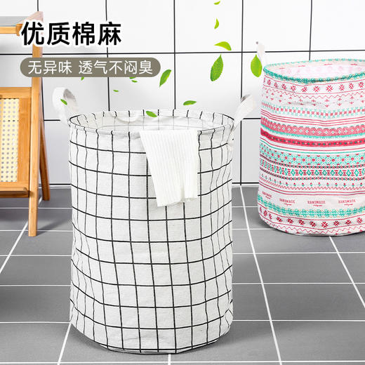 「29.9到手3大个！可折叠脏衣篮」可折叠布艺棉麻脏衣篓脏衣篮大号衣服衣篓收纳篮居家日用儿童玩具收纳整理筐 商品图1