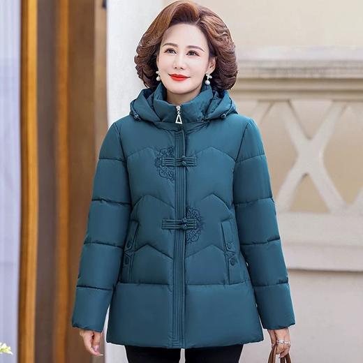 中老年人中长款羽绒棉衣女2024年婆婆妈妈款大码加厚保暖棉服外套 商品图2