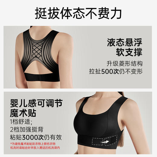 T2-💗【A-E杯】【背背挺】【全罩圆润款，不显小】液态悬浮软支撑 婴儿感可调节魔术贴提拉塑形   提拉美背 [提拉系列] 商品图4