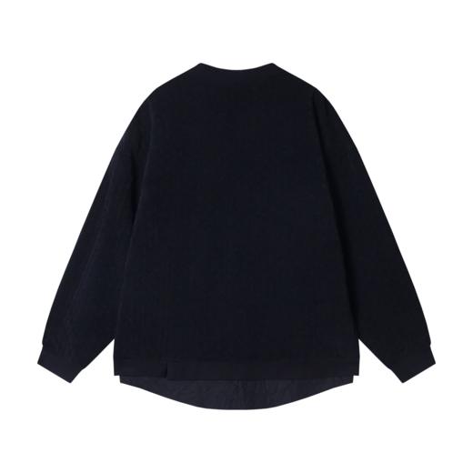 55165新款格纹提花拼接假两件复古简约国潮宽松百搭长袖痞帅休闲 商品图5